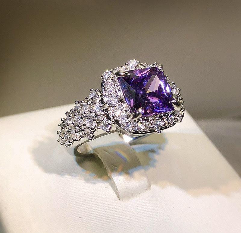 Square Zircon Ring Adjustable