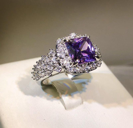 Square Zircon Ring Adjustable