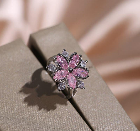 Marquis Flower Ring Adjustable