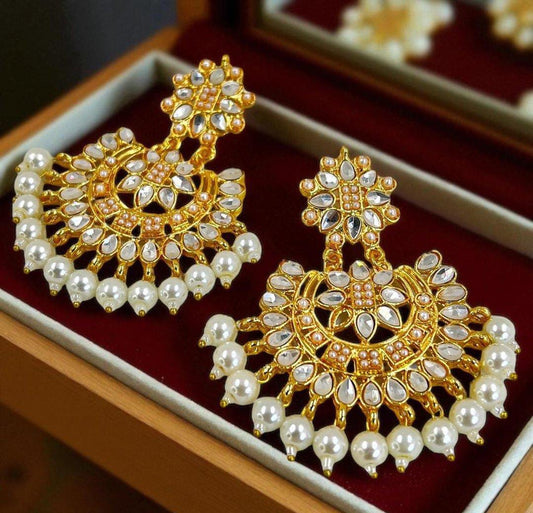 Flower Pearl Drop Earrings