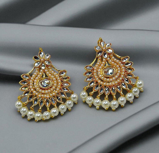 Flower Pearl Drop Earrings