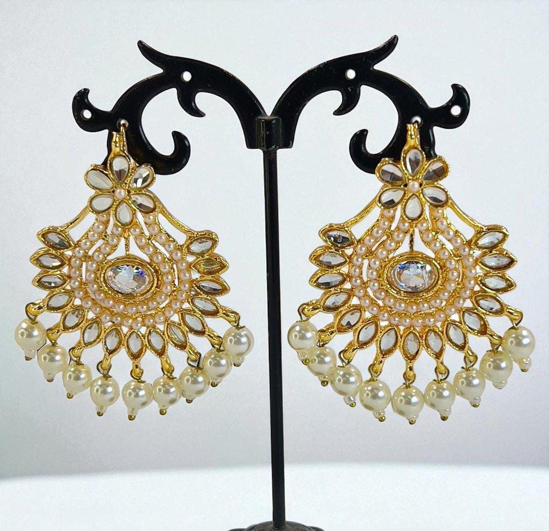 Flower Pearl Drop Earrings