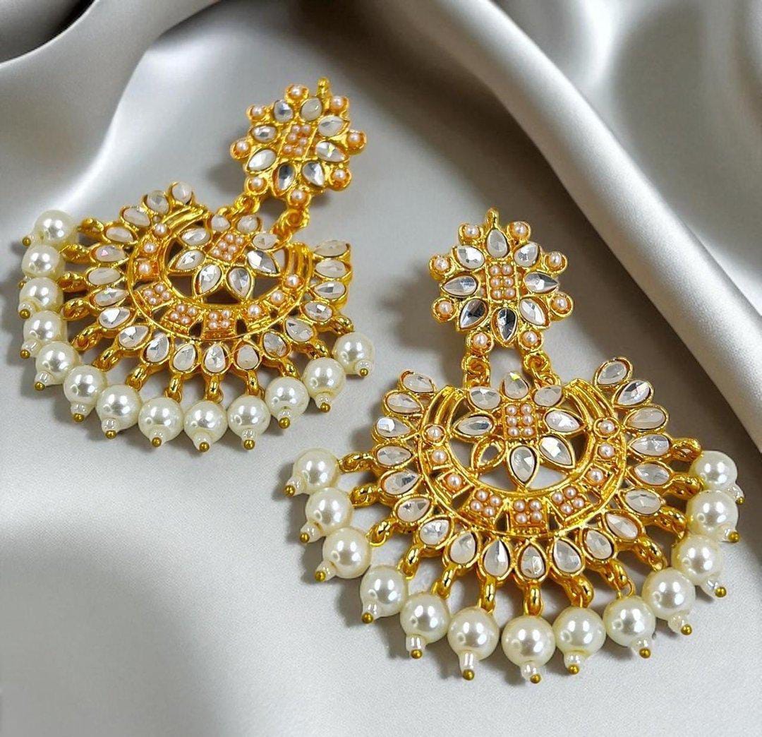 Flower Pearl Drop Earrings