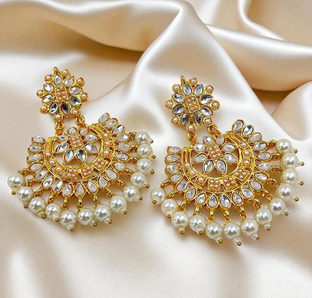 Flower Pearl Drop Earrings