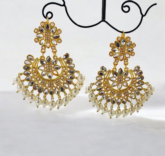 Flower Pearl Drop Earrings