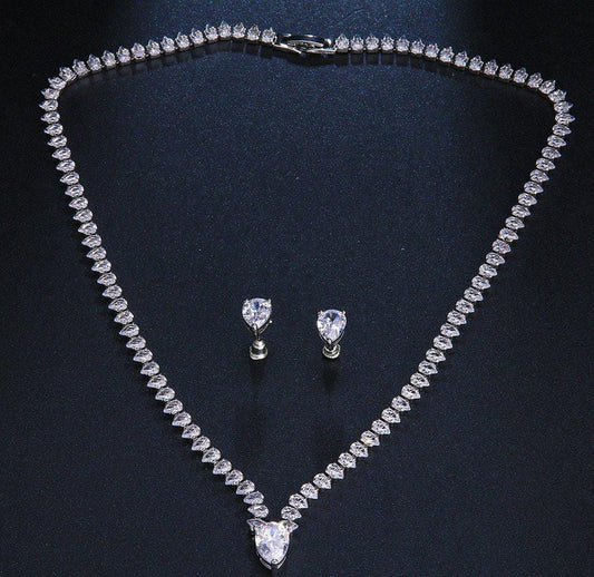 Tear stone necklace set