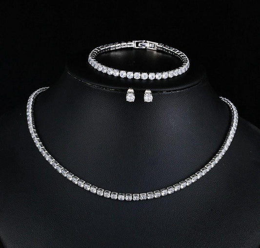 Round Stone Necklace Set