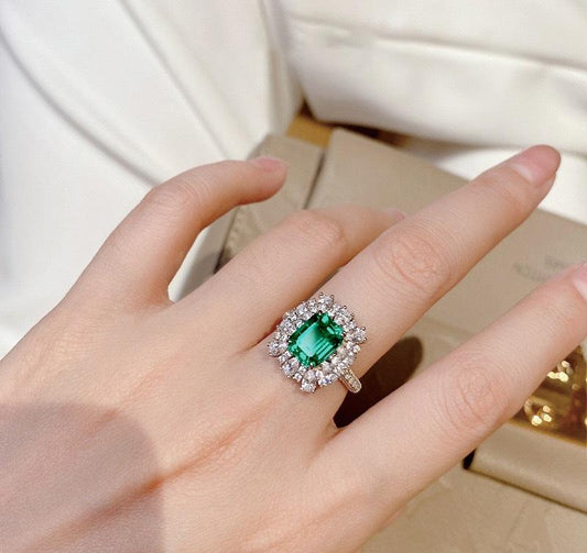 Square Zircon Ring Adjustable